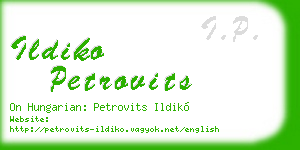 ildiko petrovits business card