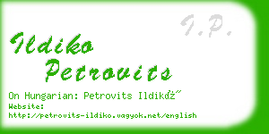 ildiko petrovits business card